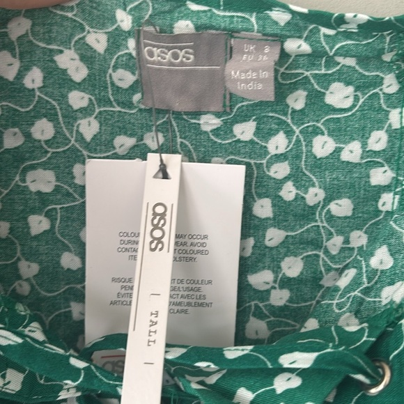BNWT Asos Tall Green Floral Midi Dress - Picture 5 of 8